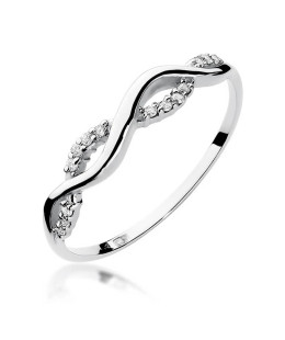 Gold ring with diamonds white gold 0.07ct