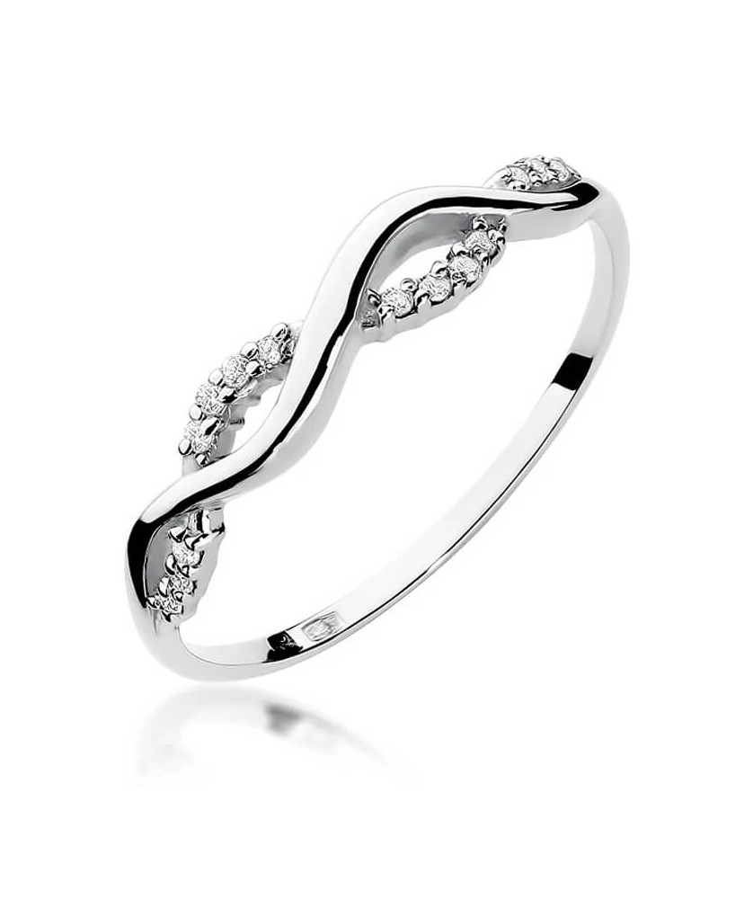 Gold ring with diamonds white gold 0.07ct