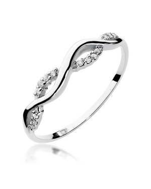Gold ring with diamonds white gold 0.07ct