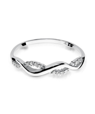 Gold ring with diamonds white gold 0.07ct