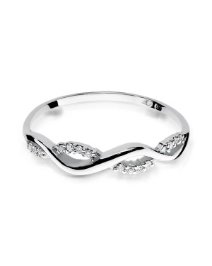 Gold ring with diamonds white gold 0.07ct