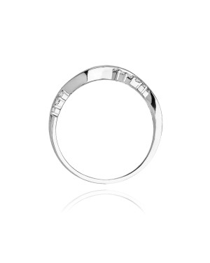 Gold ring with diamonds white gold 0.07ct