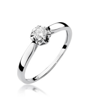 Pierścionek zaręczynowy z diamentem białe złoto 0,15ct
