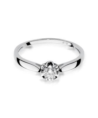 Pierścionek zaręczynowy z diamentem białe złoto 0,15ct