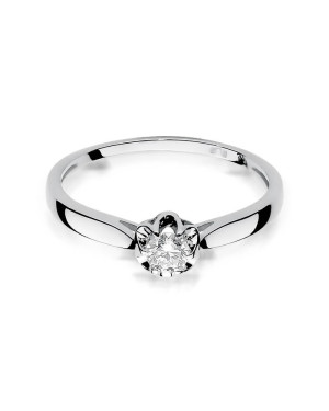 Pierścionek zaręczynowy z diamentem białe złoto 0,15ct