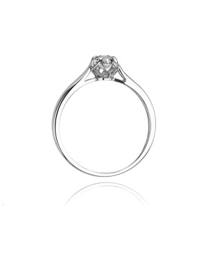 Pierścionek zaręczynowy z diamentem białe złoto 0,15ct