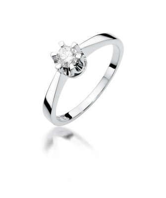 Gold engagement ring with diamond white gold 0.25ct