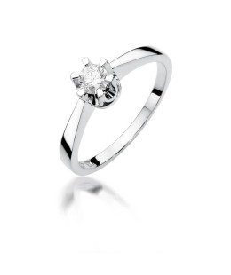 Gold engagement ring with diamond white gold 0.25ct