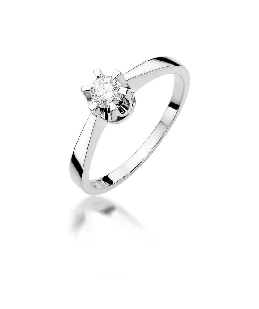 Gold engagement ring with diamond white gold 0.25ct
