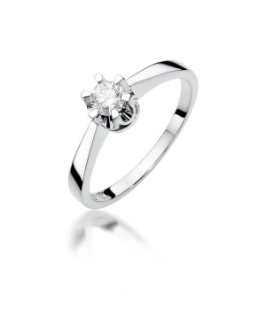 Gold engagement ring with diamond white gold 0.25ct