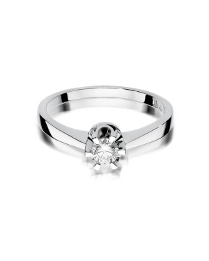 Złoty pierścionek zaręczynowy z diamentem białe złoto 0,25ct