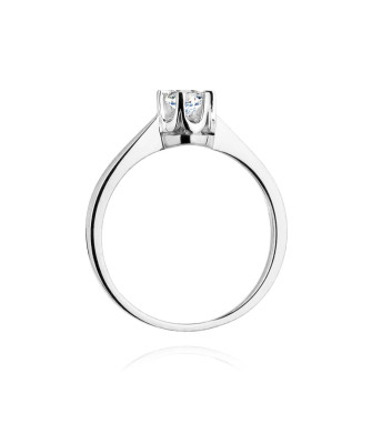 Złoty pierścionek zaręczynowy z diamentem białe złoto 0,25ct
