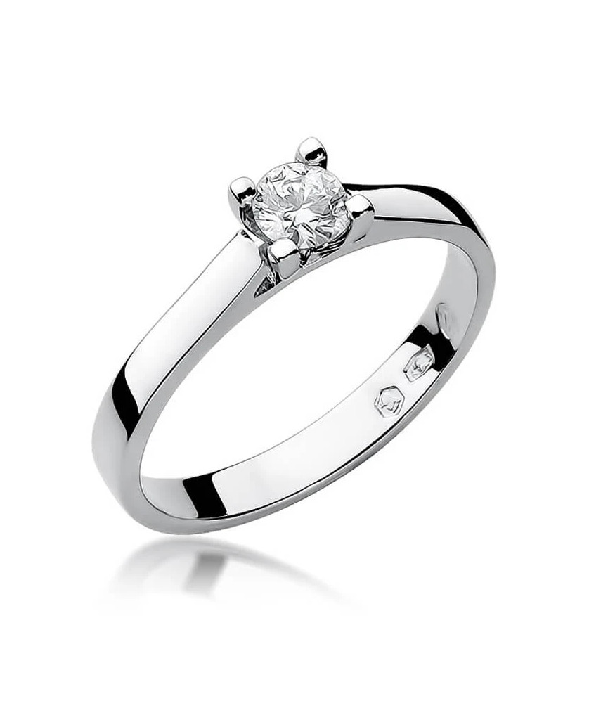 Złoty pierścionek z diamentem białe złoto 0,25ct