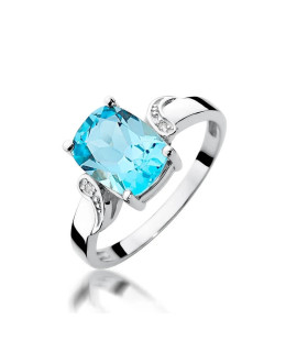 Topaz pierścionek białe złoto 2,40ct