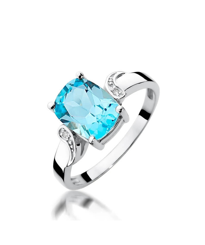 Topaz pierścionek białe złoto 2,40ct
