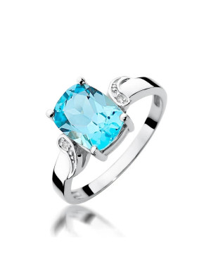 Topaz pierścionek białe złoto 2,40ct