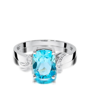 Topaz pierścionek białe złoto 2,40ct