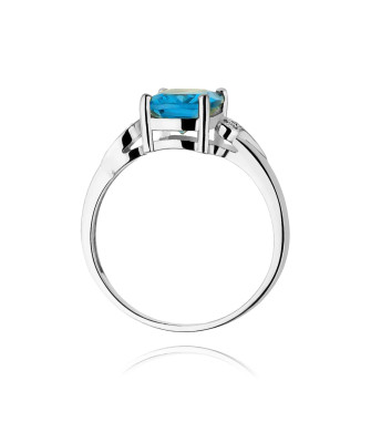 Topaz pierścionek białe złoto 2,40ct