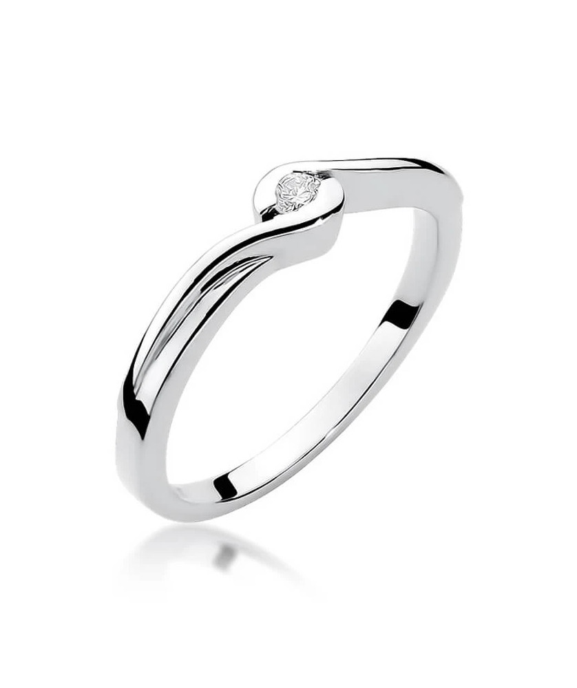 Diamond ring white gold 0.05ct