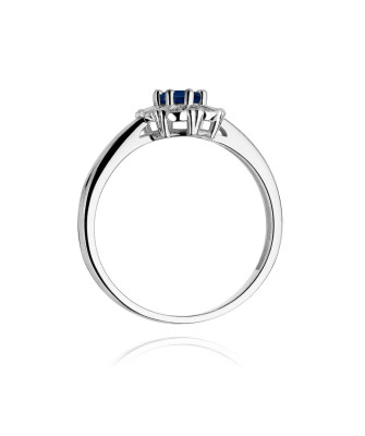 Szafir pierścionek białe złoto 0,70ct