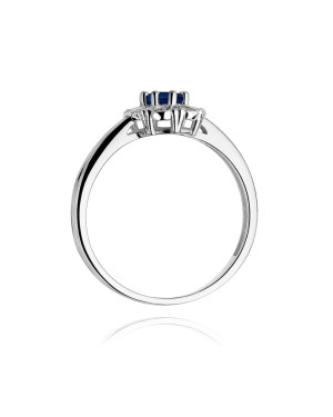 Szafir pierścionek białe złoto 0,70ct