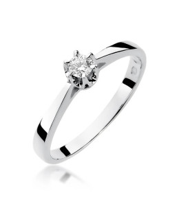 Pierścionek zaręczynowy z brylantem 0,12ct