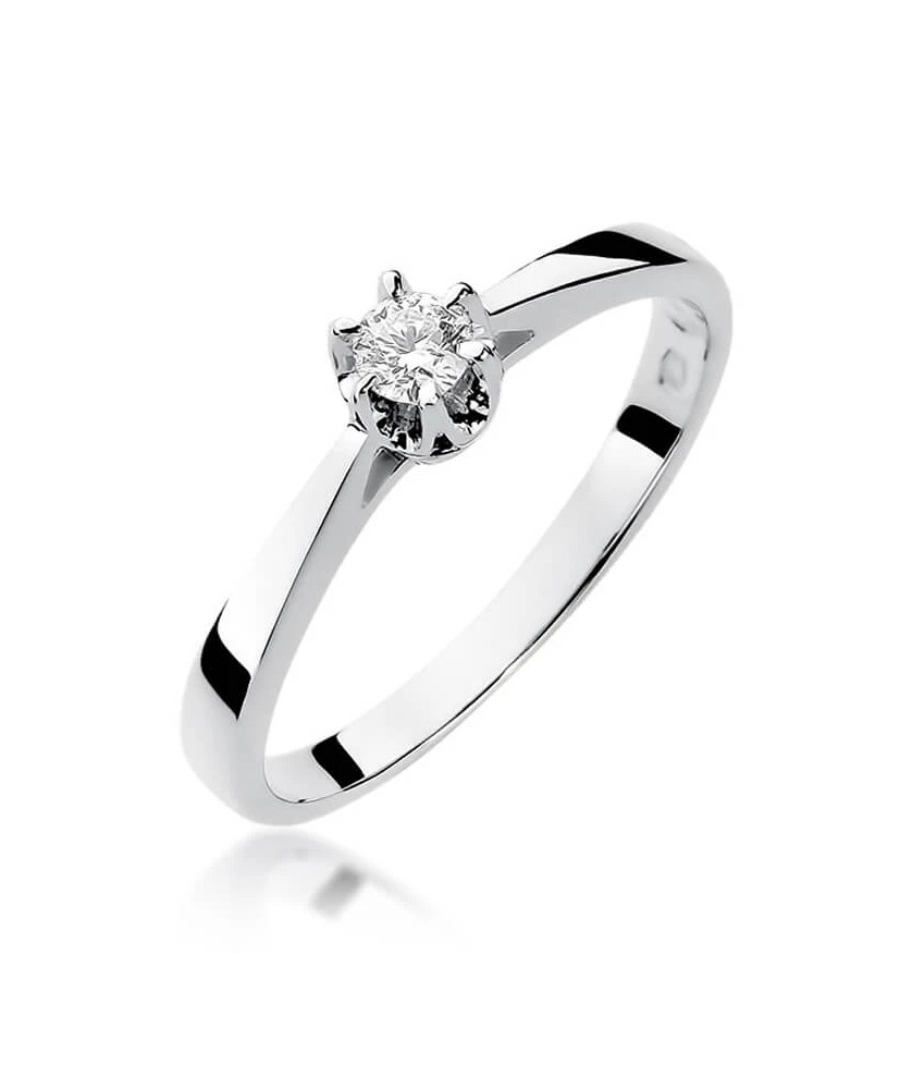 Pierścionek zaręczynowy z brylantem 0,12ct