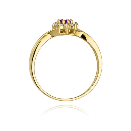 Gold ring with diamond EY-72 amethyst | GoldJewellery