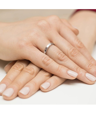 Gold ring with diamond white gold 0.12ct