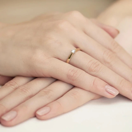 Gold ring with diamond EY-229 0.10ct | GoldJewellery