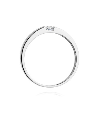 Złoty pierścionek z diamentem białe złoto 0,12ct