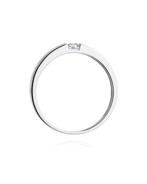 Złoty pierścionek z diamentem białe złoto 0,12ct
