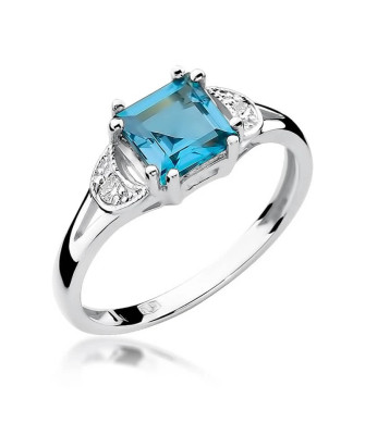 Pierścionek topaz białe złoto 1,40ct