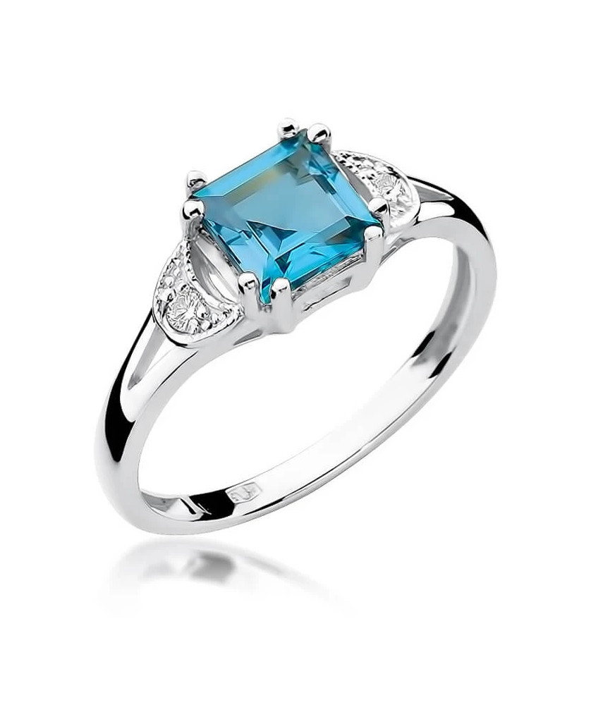 Pierścionek topaz białe złoto 1,40ct