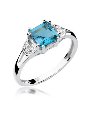 Pierścionek topaz białe złoto 1,40ct
