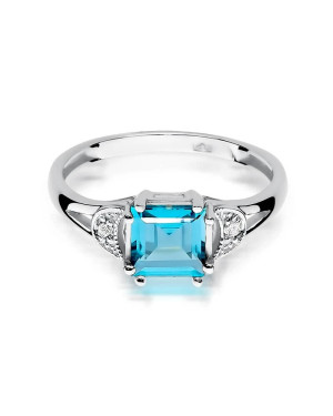 Pierścionek topaz białe złoto 1,40ct