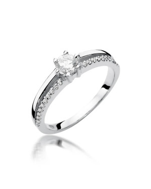 Gold ring with diamonds white gold 0.40ct