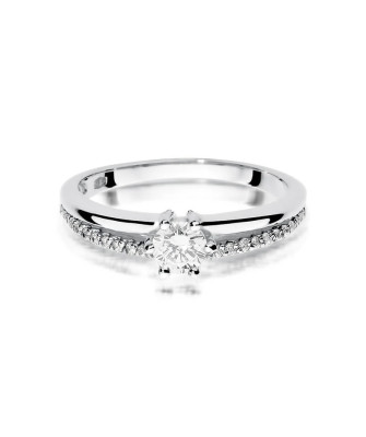 Gold ring with diamonds white gold 0.40ct