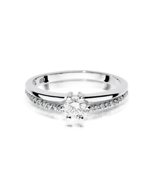 Gold ring with diamonds white gold 0.40ct