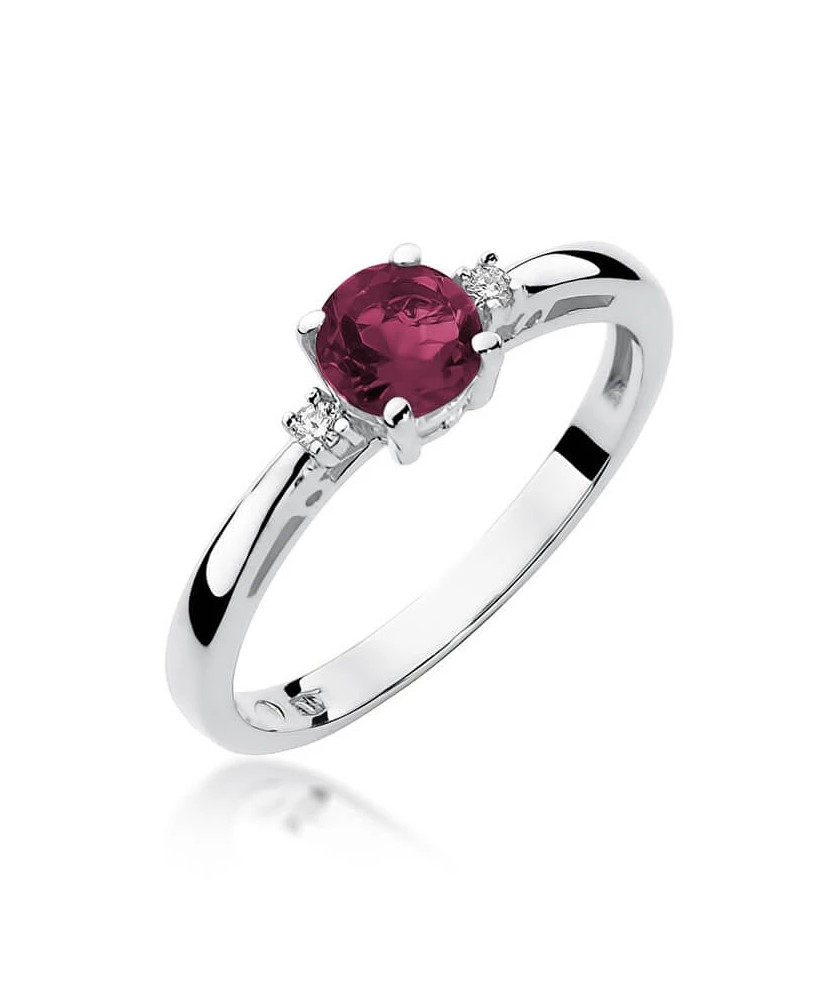 Pierścionek rubin białe złoto 0,60ct