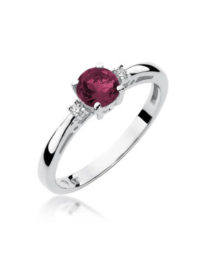 Pierścionek rubin białe złoto 0,60ct