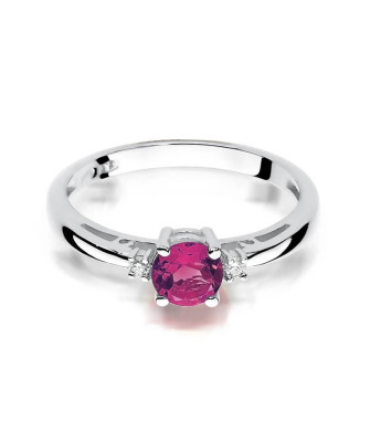 Pierścionek rubin białe złoto 0,60ct