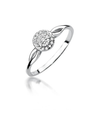 Złoty pierścionek z diamentami białe złoto 0,12ct
