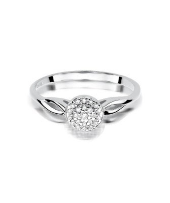 Gold ring with diamonds white gold 0.12ct