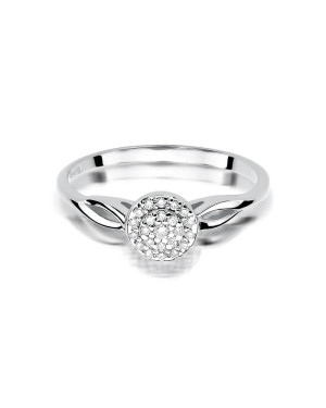 Złoty pierścionek z diamentami białe złoto 0,12ct