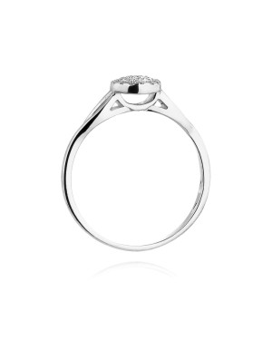 Złoty pierścionek z diamentami białe złoto 0,12ct