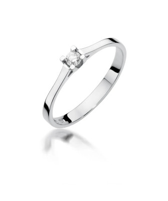 Pierścionek diament białe złoto 0,09ct