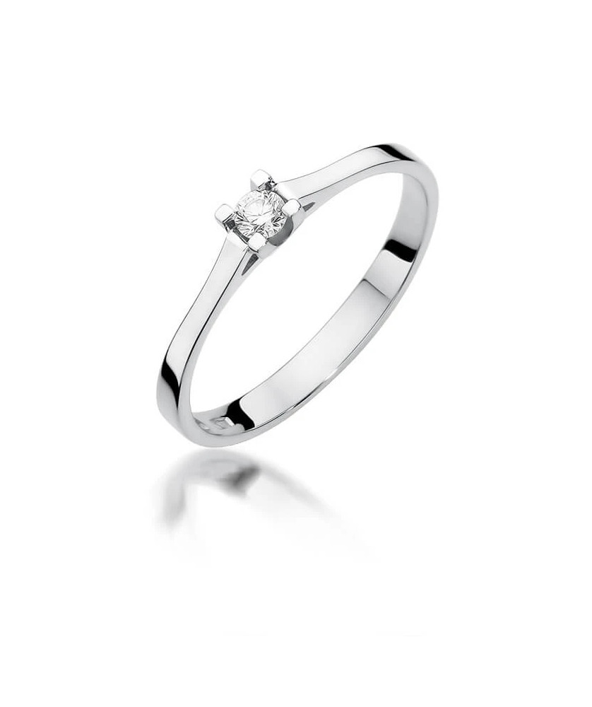 Pierścionek diament białe złoto 0,09ct