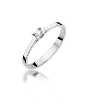 Pierścionek diament białe złoto 0,09ct