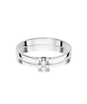 Pierścionek diament białe złoto 0,09ct